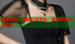 海角论坛：智能交友平台，快速匹配志同道合