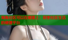 海角社区可以在哪里上：探索社区生活的便捷平台