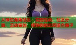 大神在海角社区：实时互动、社区分享、活动策划，找到你的志同道合圈子