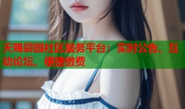 天赐碧园社区服务平台：实时公告、互动论坛、便捷缴费