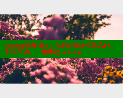 strong海角社区：你的兴趣社交新选择，精彩互动，一触即达-strong