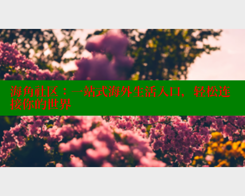海角社区：一站式海外生活入口，轻松连接你的世界