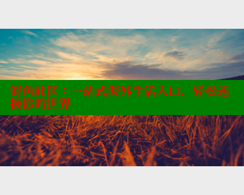 海角社区：一站式海外生活入口，轻松连接你的世界