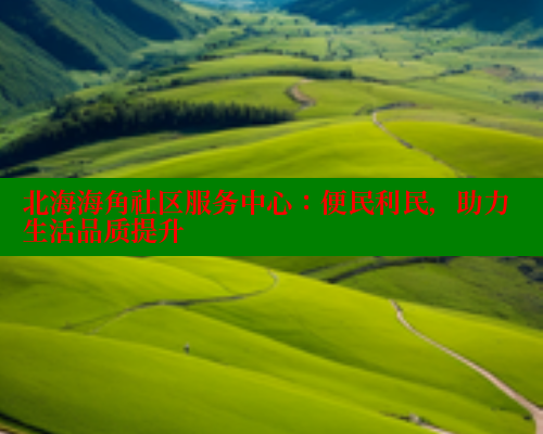 北海海角社区服务中心：便民利民，助力生活品质提升